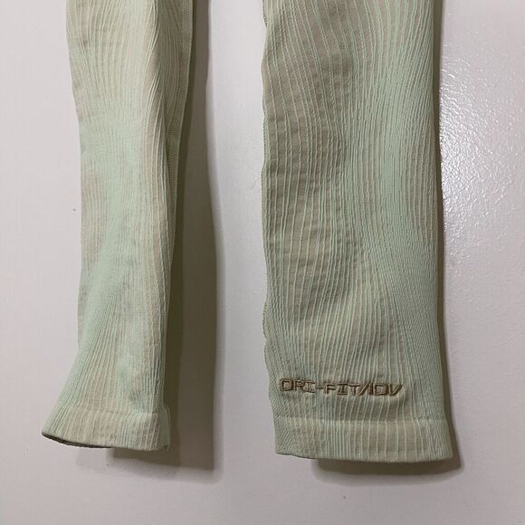 NWT NIKE YOGA dri-fit neon green ribbed high waist leggings size small - Picture 5 of 8